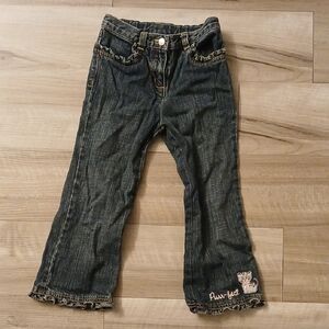 Gymboree Classroom Kitty Jeans Purrfect Ruffle Cuff Pocket Vintage Size 4T (D)